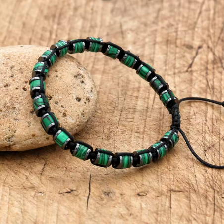 Pulsera Ajustable con Piedras Verdes Naturales