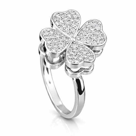 Anillo Trébol — Brilla y Atrae la Buena Suerte