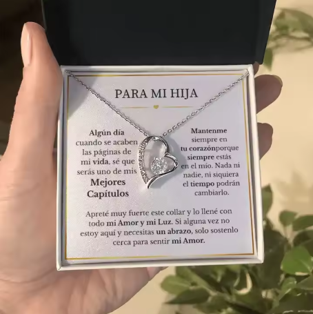 Collar "Para Mi Hija" - Corazones Entrelazados con Mensaje Especial